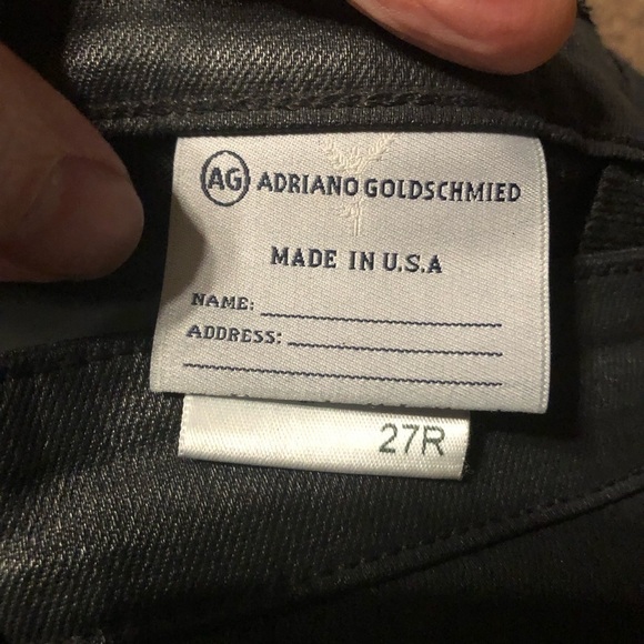 AG The Moto Legging Faux Leather Zipper Detail Women's 27R Black 8" Low Rise - Picture 7 of 10